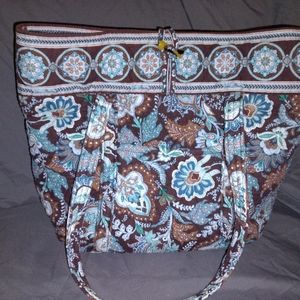 Vera Bradley java blue and brown tote bag